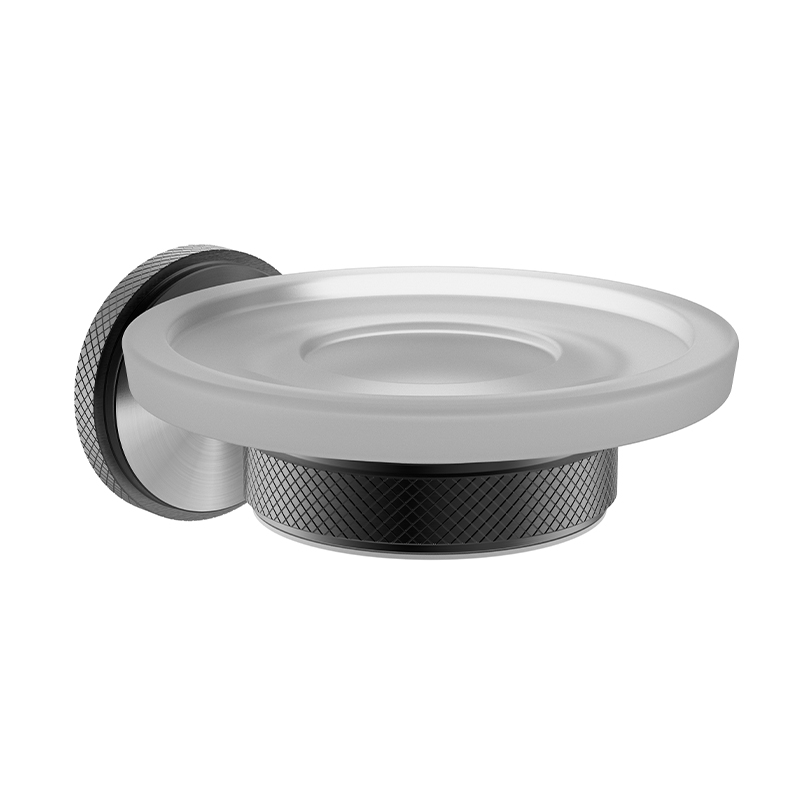 093055 Banyo Temsil edilmiş buzlu cam sabun çanağı tutucu, modern duş sabunu tabak duvarı monte