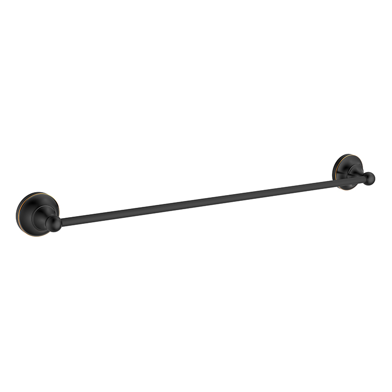 166045 bronz siyah klasik banyo tek havlu rayı